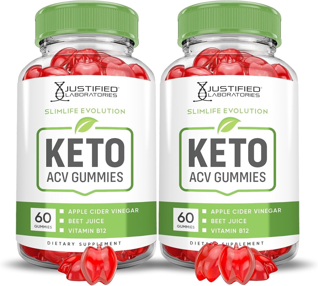 Laboratorium Dibenarkan (2 Kemasan Slimlife Evolution Keto ACV Gummies Slim Life100MG Apple Cider Vinegar Formulated Premociate Beet Juice Powder B12 Vegan 120 Gummies