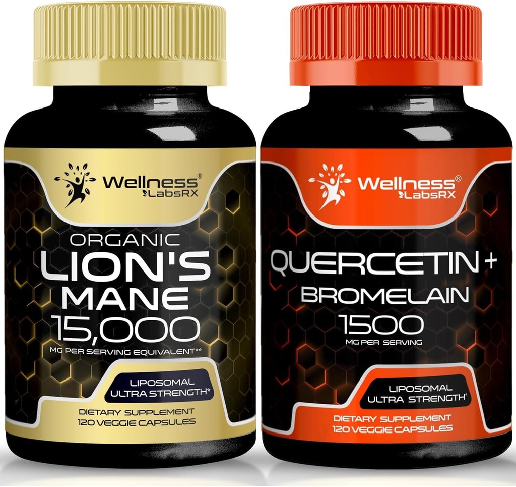 WELLNESS LABSRX Quercetin dengan Bromelain 124; Lions Mane Capsules