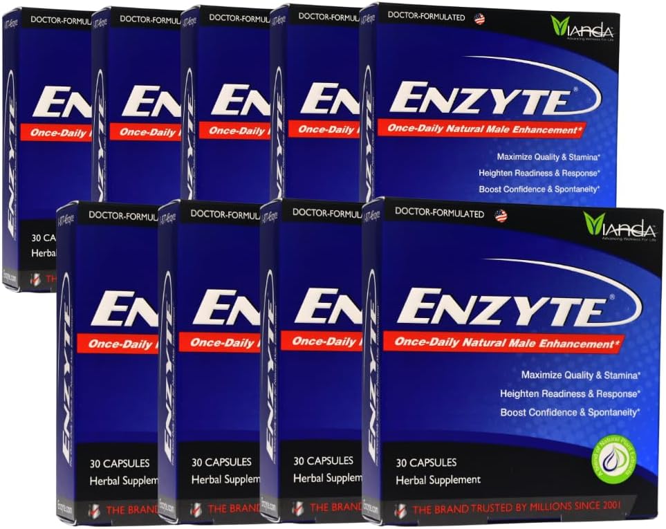 Enzyte ® Natural Enhancement Bundle for Quality and Stamina with Asia Ginseng, Ginkgo Biloba, Grape Seed Extract, Horny Goat Weed - 9 Pack Bundle