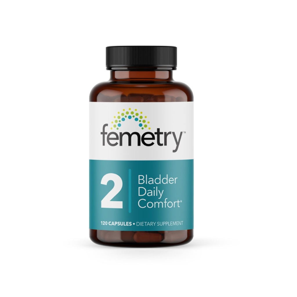Femetry Bladder Daily Comfort - Soothes Irritation - Support Healthy Histamine Response - Prombes Bladder Bladder Lining Health - Interstitial Cystitis - 120 Capsules