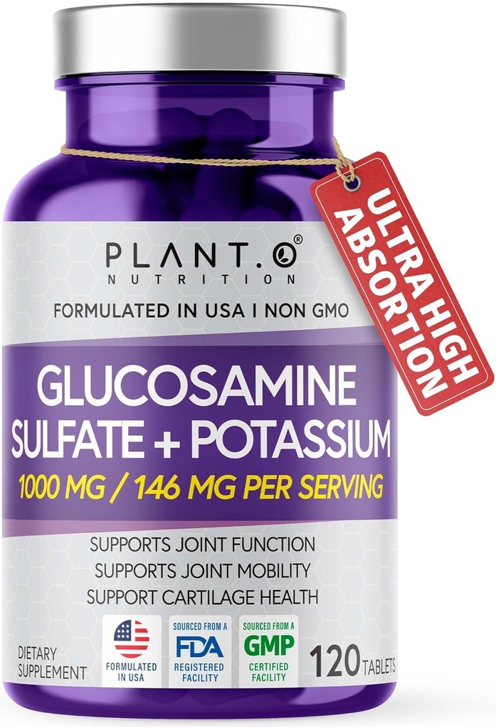Glucosamin Sulfate dengan Potasium 124; Dukungan Bersama Kuat: 124; Mendukung Kartilage dan Jaringan Konektor 124; Aids Knee dan Struktur Tulang 124; 120 Tablet