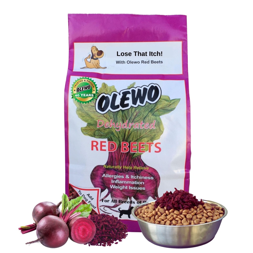 Olecio Daging Merah asli untuk Anjing - Anti Itch Alami untuk Anjing, Makanan Anjing Topper, Imune, Cleansing, Dukungan Skin & Coat, Pengawetan Seluruh Makanan Multivitamin, Fiber untuk Anjing, 1 pon