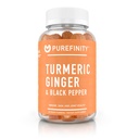 Turmeric dan Ginger Suplemen Gummies dengan Black Pepper, Gabungan Dukungan Curcumin Chewables dengan Flavor Delicious - Gluten Bebas, Non- GMO, Vegan, 60 Count