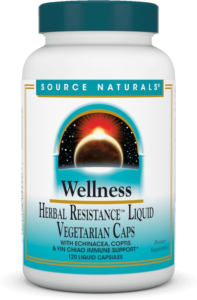 Sumber Wellness Herbal Resistance - Echinacea, Coptis & Yin Chiao Immune Dukungan * - 120 Capsules