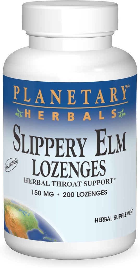 PLANETARY HERBALS Slippery Elm Lozenges, Unflafeed, 200 Count