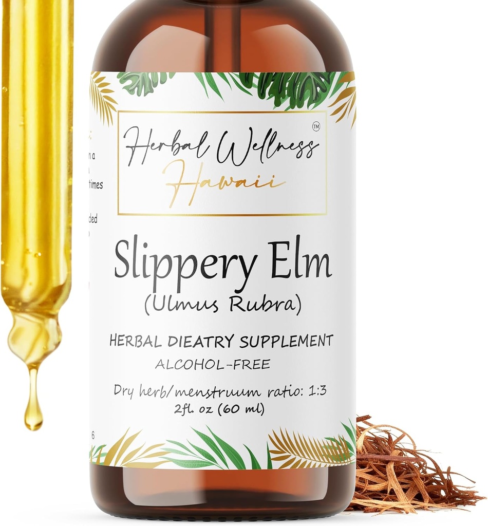 Slippery Elm (Ulmus Rubra) Dry Bark Alcohol- Free Liquid Extract (2 oz)