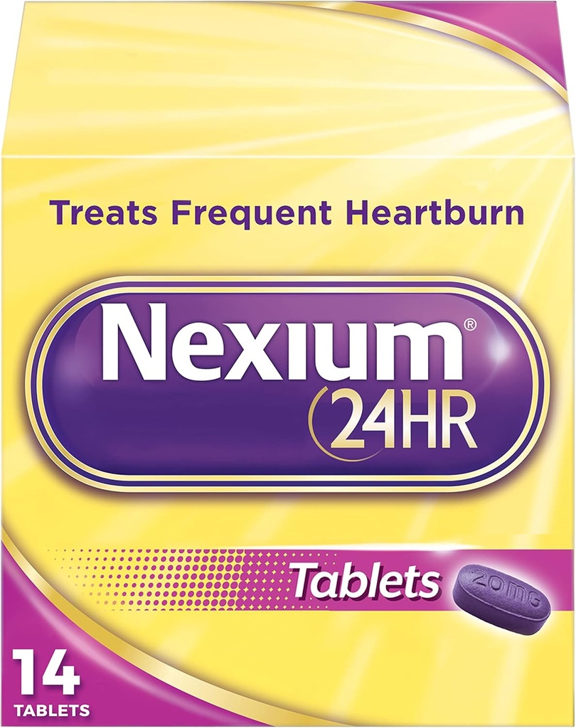 Nexium 24HR Delayed Release Heartburn Relief Tablet, Esomeprazole Magnesium Reducer, 20 mg, 14 Count