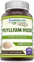 Suplemen Psyllium Husk Murni: 750 Mg Per Serving 124; 240 Vevgie Capsules 124; Non-GMO 124; Gluten- Free 124; Made in USA