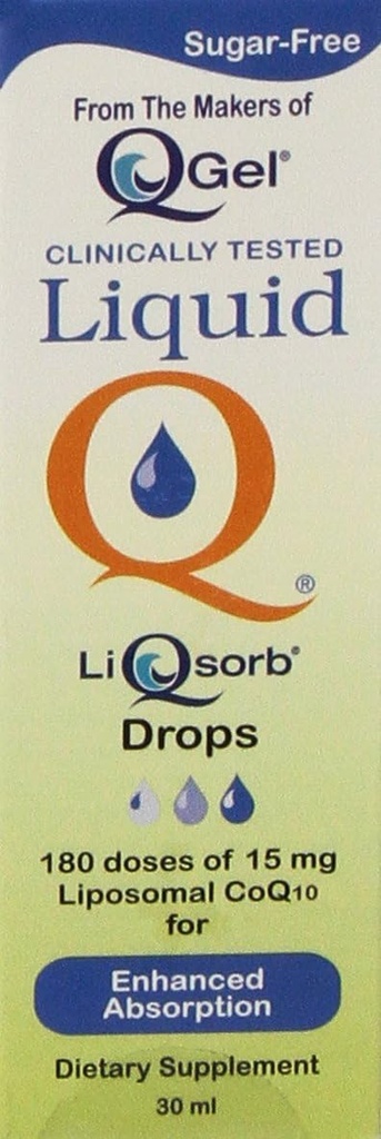 Liquid Q ® LiQsorb ® Lipomal CoQ10 Drops (Non Flavored, Sugar Free, Non GMO) 30ml