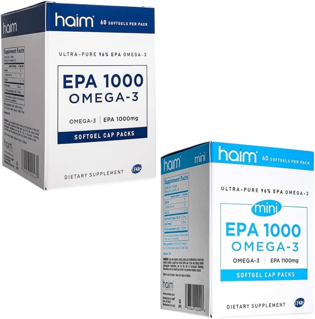 HAIM EPA 1000 Omega- 3 dan EPA 1000 Omega- 3 Mini Softgels