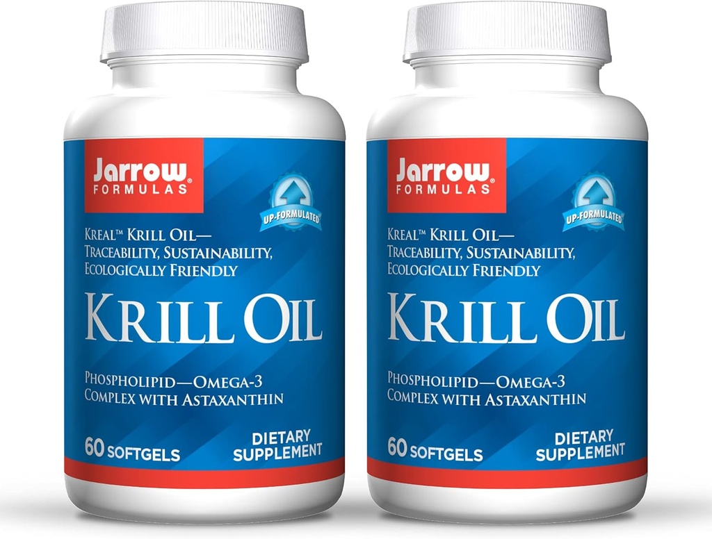 Jarrow Formulas Krill Oil - 60 Softgels - Phospholipid Omega-3 Kompleks dengan Astaxanthin