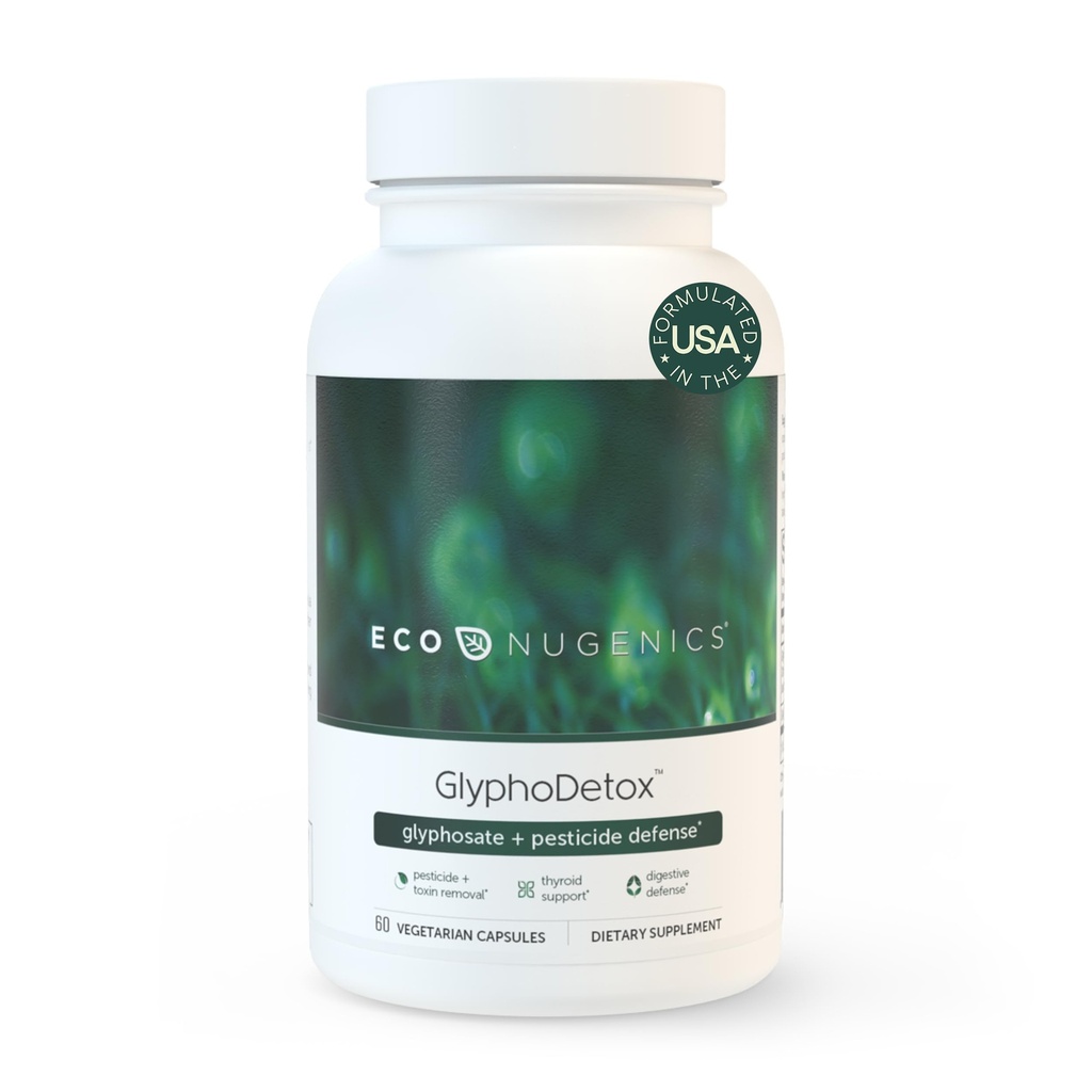 EcoNugenics GlyphoDetox Suplement - Safely Hapus Glyphosate Pesticides dan Pertanian Toxins - Detox Formula w / Kelp, Citrus Pectin, Algimate, Glycine - untuk Pria & Perempuan - 60 Capsules
