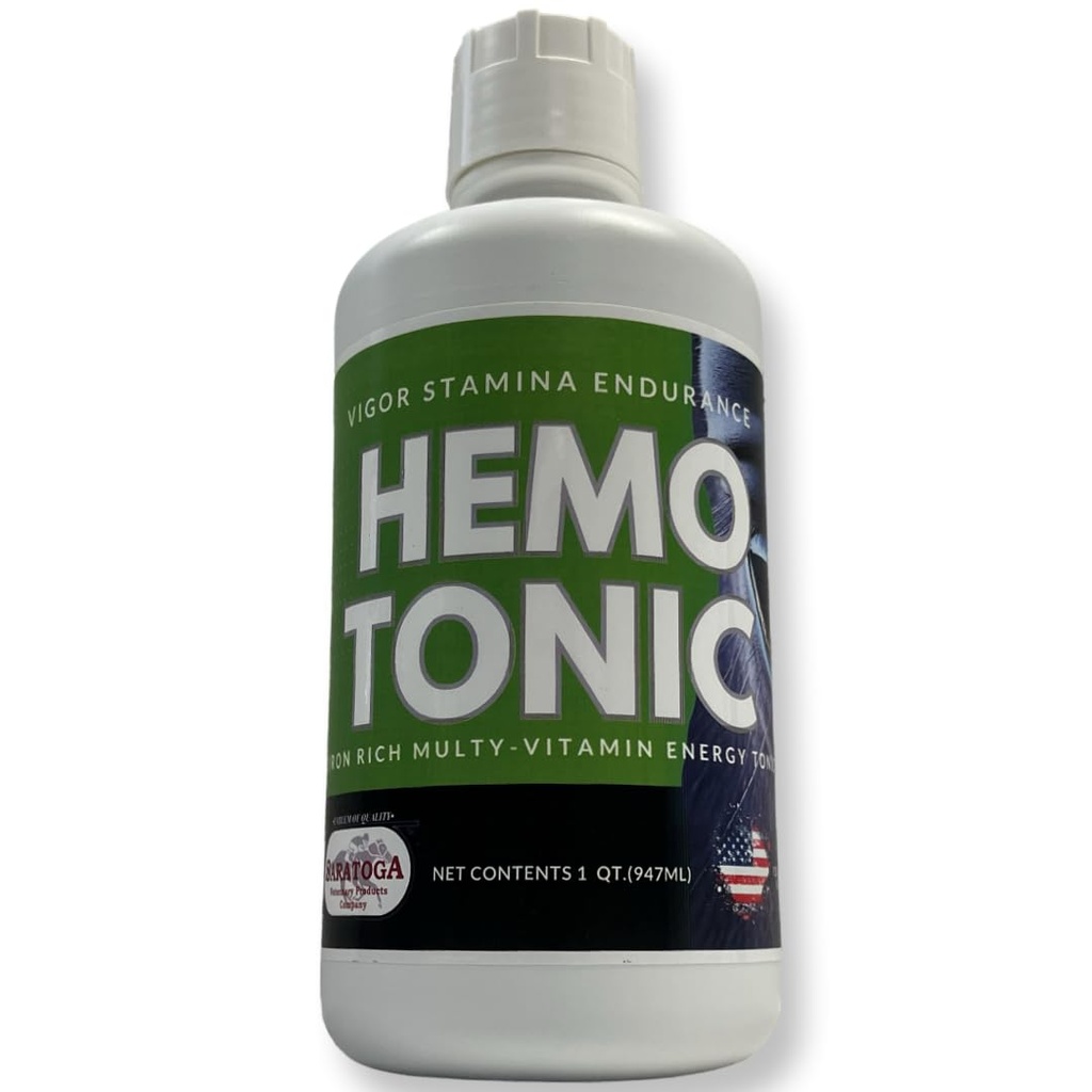 Hemotonik - Iron Rich Multi- Vitamin Energy Tonic Power Packed Blood Builder & Energy Revitalizer for Horses by Saratoga Veterinary Product (1 Qt)