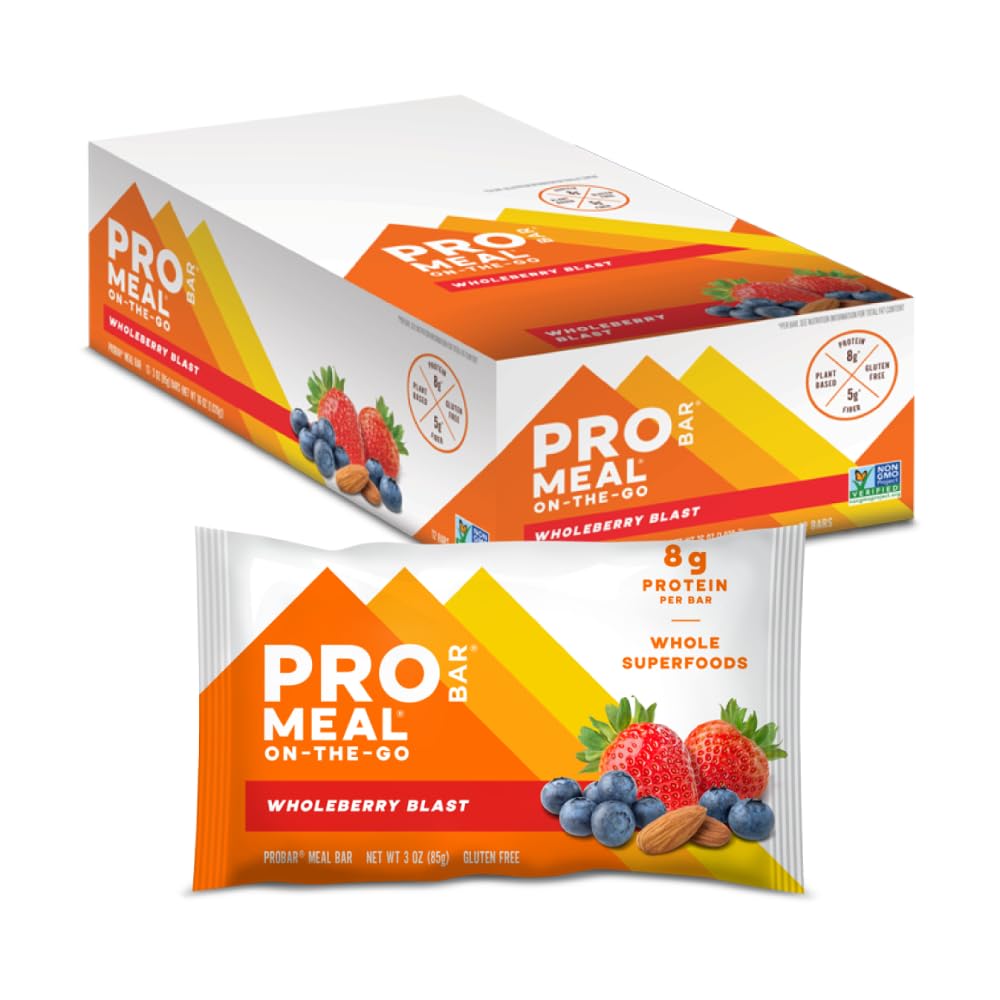 PROBAR-MeaL Bar, Wholeberry Blast, Non- GMO, Gluten- Free, Healthy, Plant-Based, Whole-Food Ingreations, Natural Energy (12 Count)