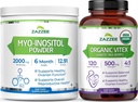 Zazzee Myo- Inositol Powder dan USDA Organik Vitsules, Vegan, All- Natural dan Non-GMO