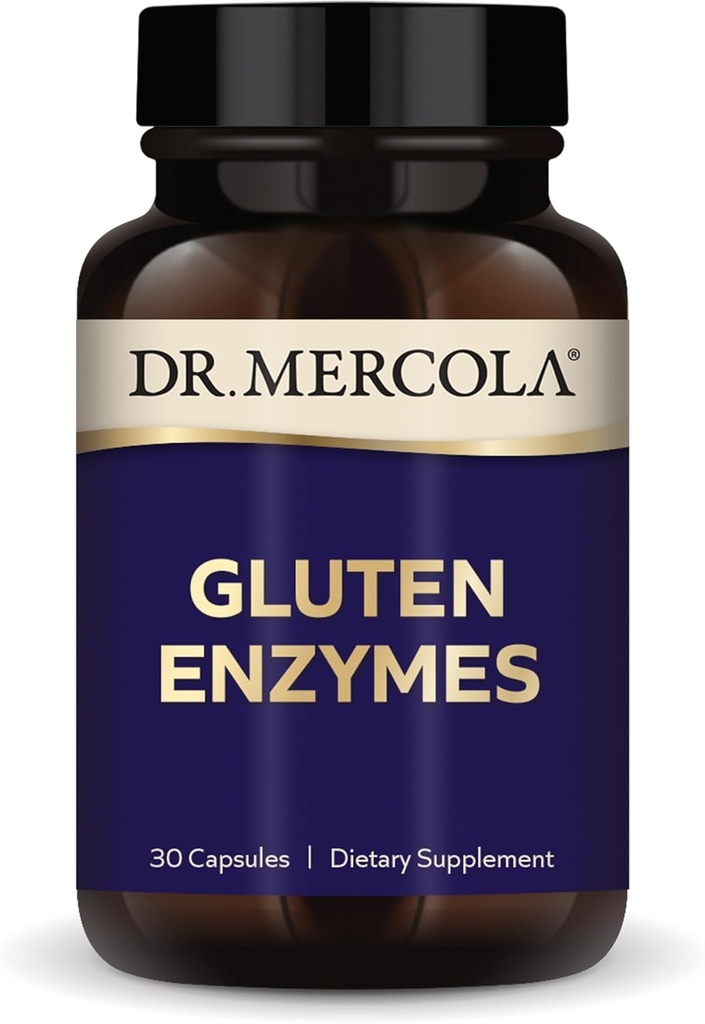 Dr. Mercola Gluten Enzymes, 30 Kapsul, Non- GMO, Gluten Free, Soy Free