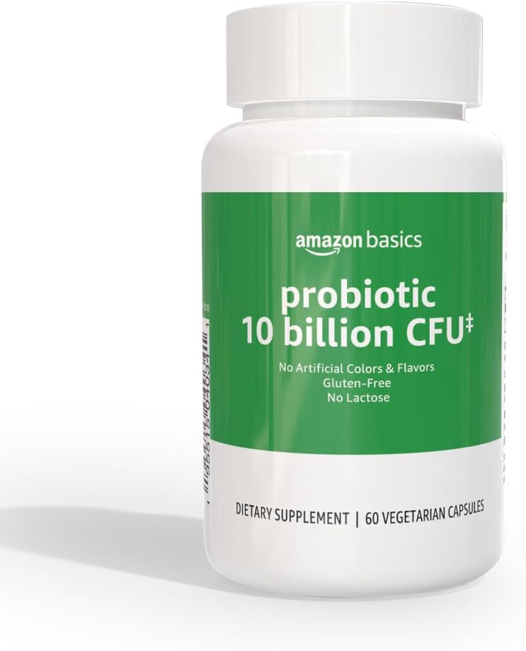Basics Daily Probiotic, 10 Milyar Aktif Cultures, Mendukung Digeptical dan Intestorial Health, Capsule, 60 Count, Dua Bulan Supply