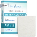 Silver Calcium Alginate Wound Dressing - 4 "x 5" Individual Thick Pads - Silver Dressing for Wound Care - Non-Stick Sterile Calcium Alginate Pads - Safe n 'Simple Wound Care Products