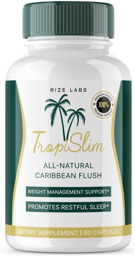 Rize Lab - Tropislim All Natural Caribbean Flush, WlighLoss Suplement, Slimming Loss Capsules for Women, Healthy Lifestyle + Leaner Physique (60 Capsules)