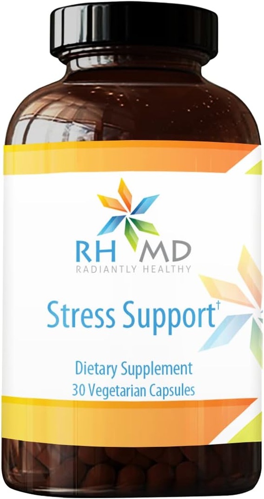 RHMD Stress Dukung - Triple Ashwagandha Root & Leaf Extract Adaptogenic Suplemen - Non-GMO (30 Capsules)