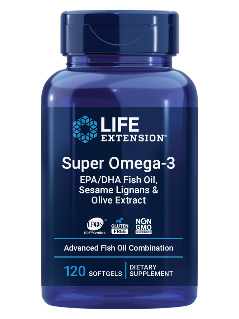 Ekstensi Hidup Super Omega- 3 EPA / DHA dengan Sesame Lignans & Olive Extract, 120 Count
