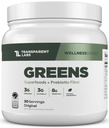 Transparent Labs Prebiotic Greens - Superfood Powder & Antioksidants Suplemen dengan Organic Spirulina, Chloerra, Acakia, & Green Banana Powder - 30 Serbu, Unflashored