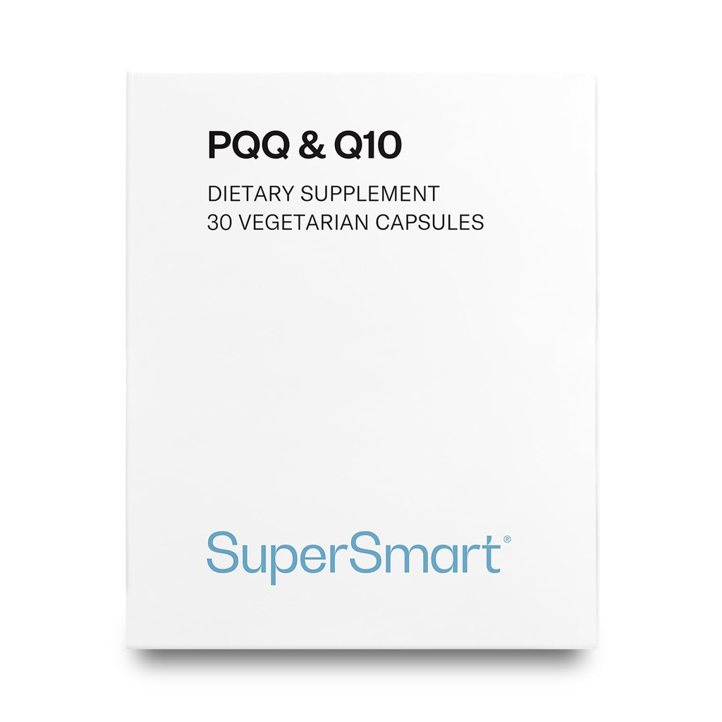 Supersmart - PQQ & Q10 (CoQ10) - powerful Antioksidant Digunakan untuk Melindungi Mitokondria Sampai 20% untuk Penghapus Sel 124; Non- Gluten Bebas - 30 Vegetarian Capsules