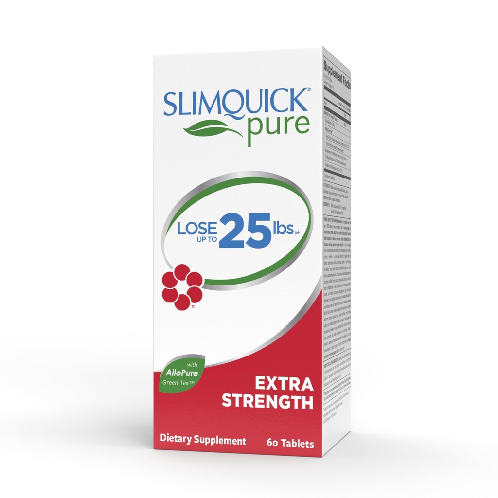 Slimquick Pure 3x Energy Pill for Women, Helping Achieve Weight Goals, Helling Metabolisme, Lose Excease Water, Keeps Full for Longer with Green Tea Extract, Case Tree, Caffeine, MCT Oil - 60 Count