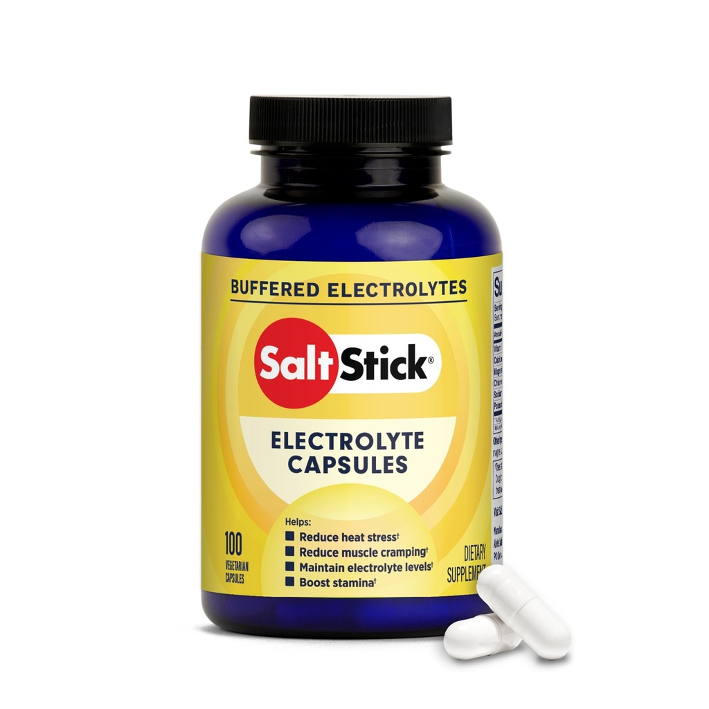 SaltStick Electrolite Capsules dengan Vitamin D 124; Pil Garam Saltrolite untuk Pelarian, Nuklir Olahraga Endurance, Pengaringan Suplemen 124; 100 Count Electrolite Pills