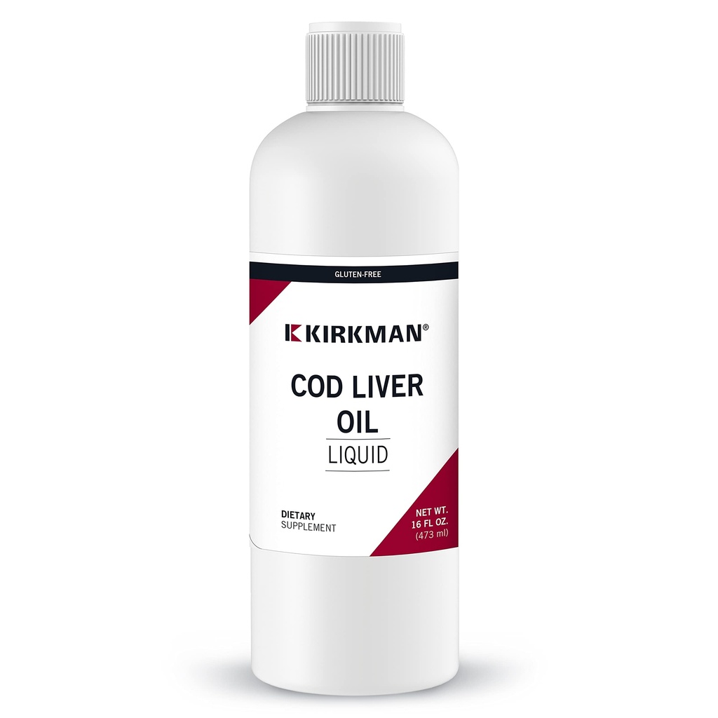 Kirkman Cod Liver Oil Liquid - Unflafedored 16oz.