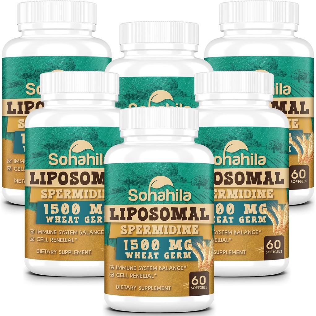 Spermidine Supplement 15 MG - 99% Kemurnian, Penyerangan Tinggi, 1500 MG Ferwered Wheat Germ Ekstrak dengan Zinc & Thiamin, Spermidine untuk Pria & Perempuan - Cellular Renewal, Aging Pertahanan, Energi, 360 Softgels
