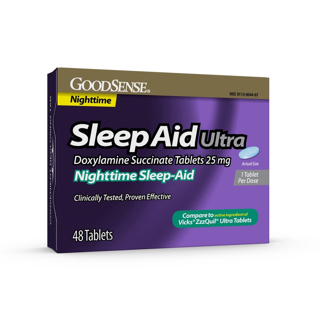 GoodSense Nighttime Sleep-Aid Ultra Tablet, Doxylamine Succinate 25 mg, 48 Count