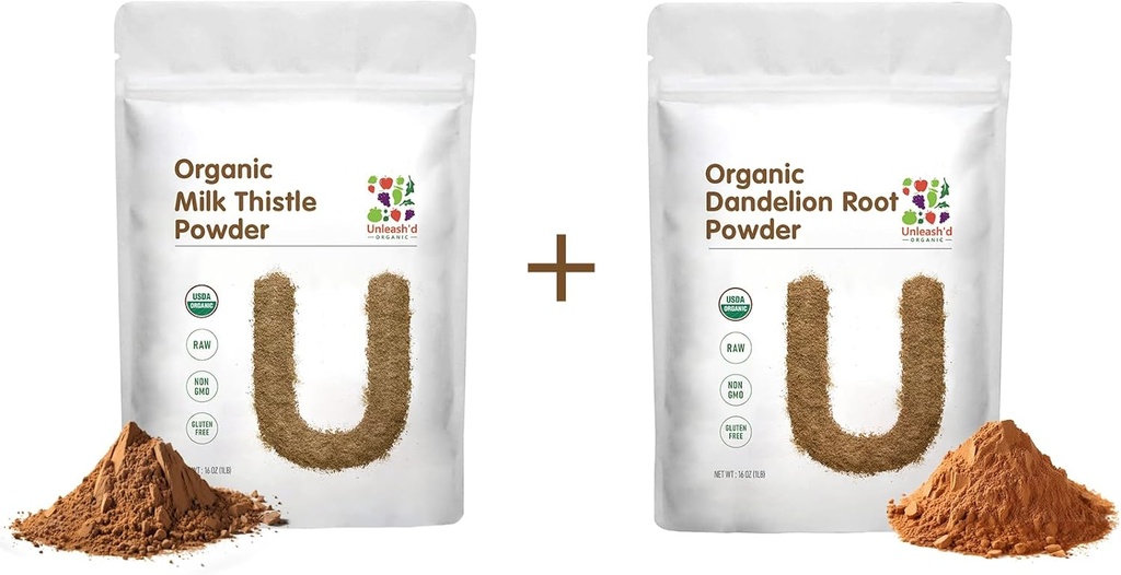 Unleash 'd organic Milk Thistle Popper 1 Pound dan Organik Danddelion Root Powder 1 Pound