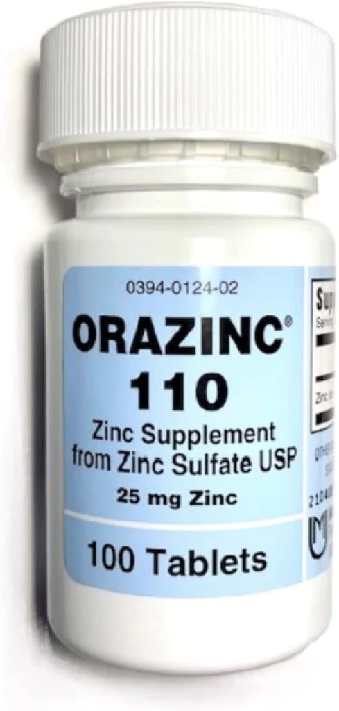 Mericon Industries Orazinc 25mg Zinc Supplemen 126; Zinc Suplemen Kesehatan untuk Peraturan Hormone, Kesehatan (100 Zinc Tablet)