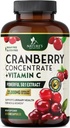 Cranberry Tambahan Pil 25.000mg - Potency Tinggi Vitamin C Cranberry untuk Perempuan & Men, Dukungan Kesehatan Tract Urinary, Sugar Free, Gluten Free, Non-GMO, Ekstrak Cranberry - 60 Kapsul