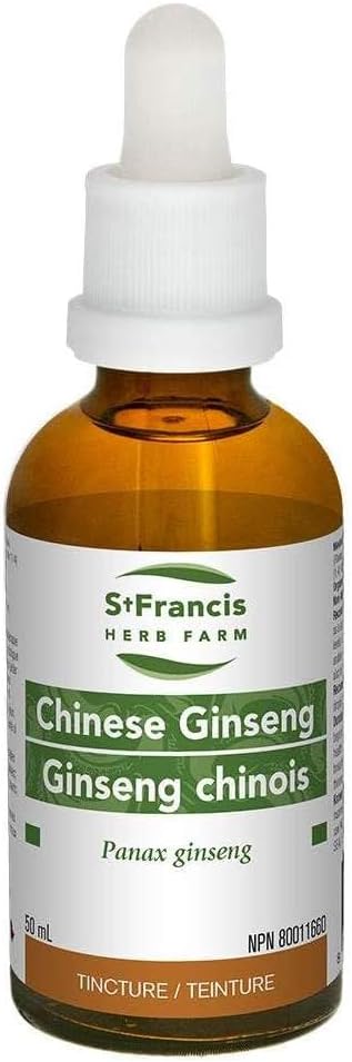 St Francis Herb Farm - Chinese Ginseng (Panax ginseng, akar) Certified Organic Herbal Extract - tradisional digunakan di Herbal Medicine sebagai terapi mendukung untuk promosi kesehatan