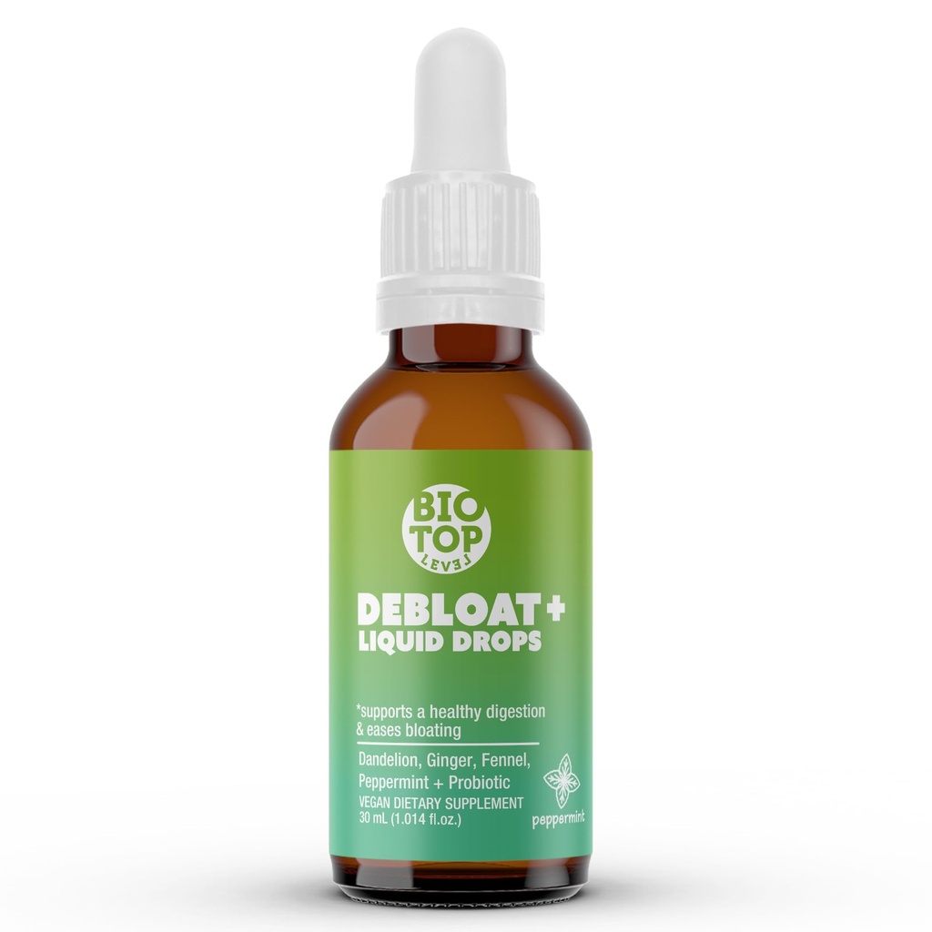 Debloat Organic Liquid Drops for Natural Gas & Bloating Relief, Sugaring Relief, Sugarding Digetical & Gut Health with Dandelion, Ginger, Fennel, Peppermint, Sugar- Free 1.0 Fl Oz.