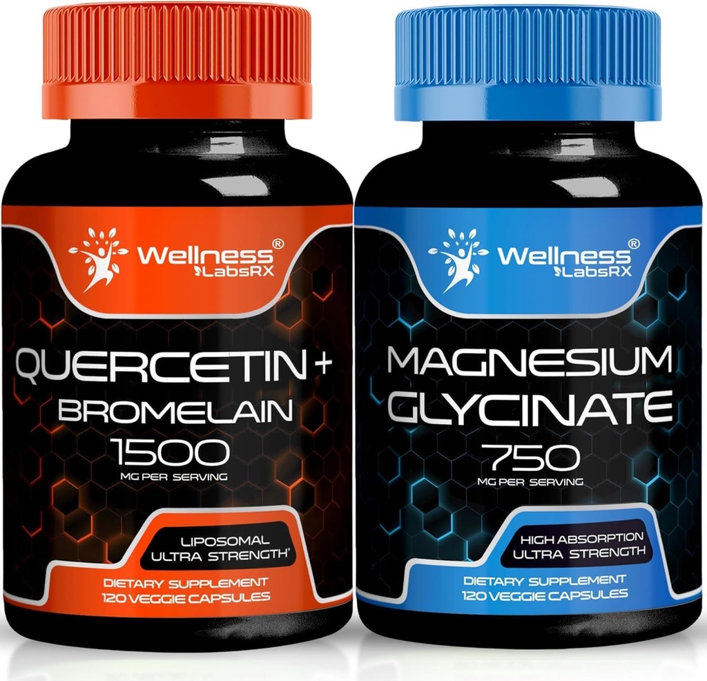 WELLNESS LABSRX Quercetin dengan Bromelain 124; Magnesium Glycinate Capsules