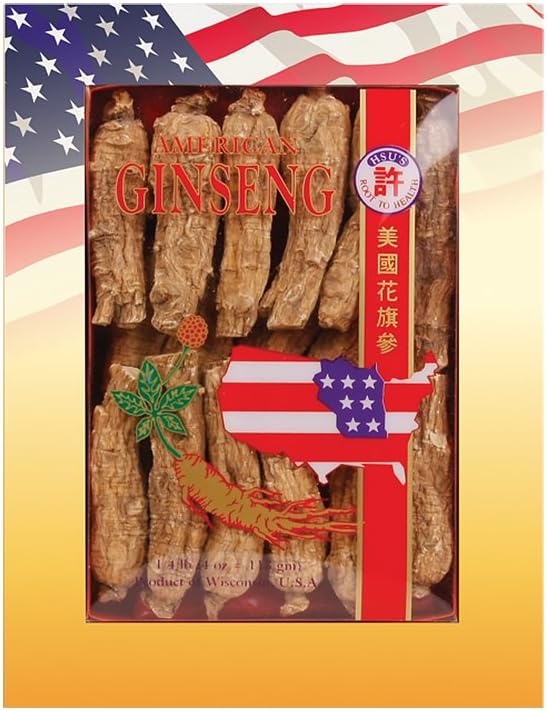 Hsu 's SKU 0131-4 134; Half Short Large 124; Burified American Ginseng dari Marathon County, Wisconsin USA ASAS 124;