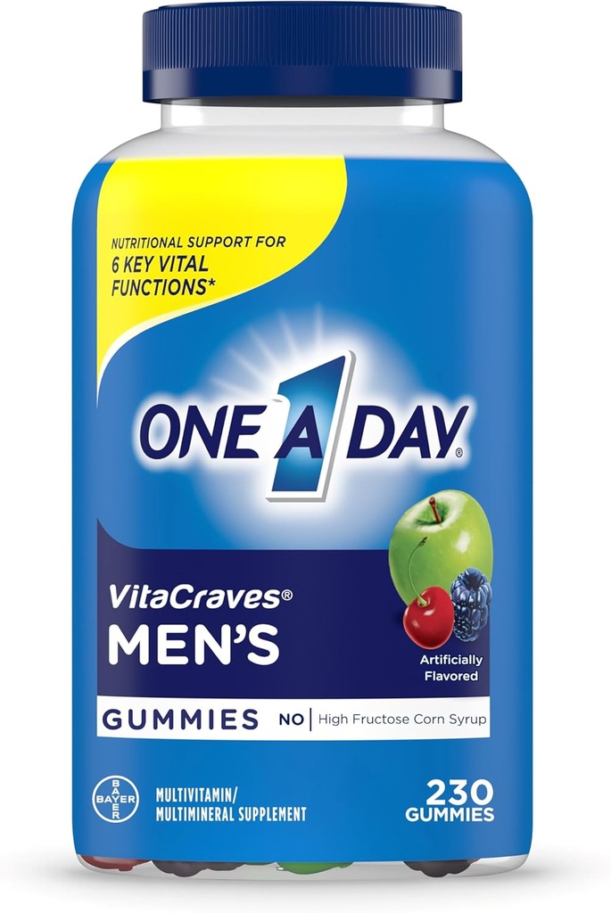 Suatu hari ketika Gumi Multivitamin, Multivitamin untuk Pria dengan Vitamin A, C, D, E, Kalsium & More Untuk Mendukung Fungsi Otot Sehat, Gummi, 230 Count