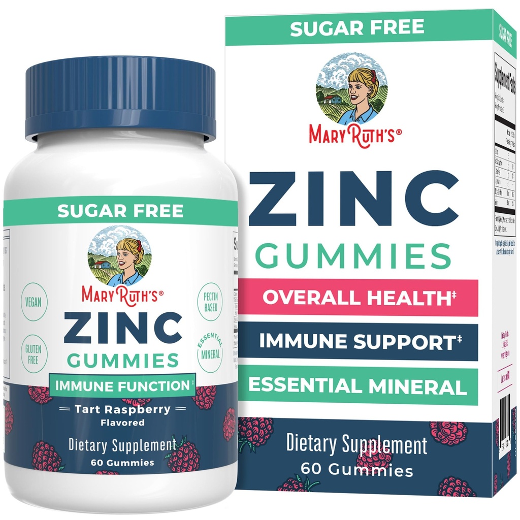 MaryRuth Organics Zinc Gummies; Zinc Suplemen 124; Suplemen Dukungan Ammuniune: