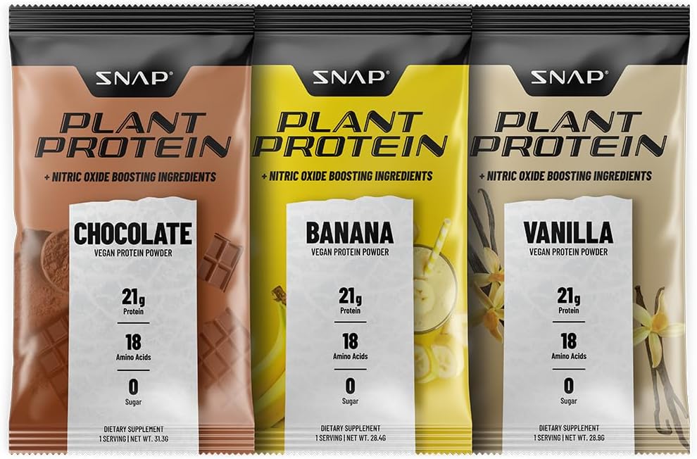 Suplemen Snap 100% Tanaman Berdasarkan Powder Towder Pack Pack dengan Nitric Oxide Booster (10 Pack, Variety Pack)