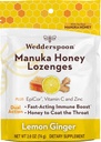 Wedderspoon Manuka Madu Imunitas Lozenges, Lemon Ginger, 2.6 Oz (Kembungkus 1), Genuine Selandia Baru Madu, Boost Imunitas Dalam Dua Jam