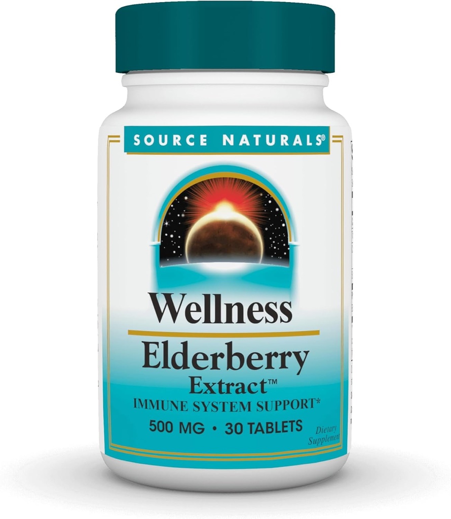 Source Wellness Elderberry Extract, 500 mg for Imune System Support * - 30 tablet