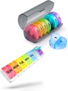 2 Pack Weekly Pill Organizer, Sukuos Daily Box 7 Day Pill Cases for Vitamin, Fish Oils or Sukuos, BPA Free