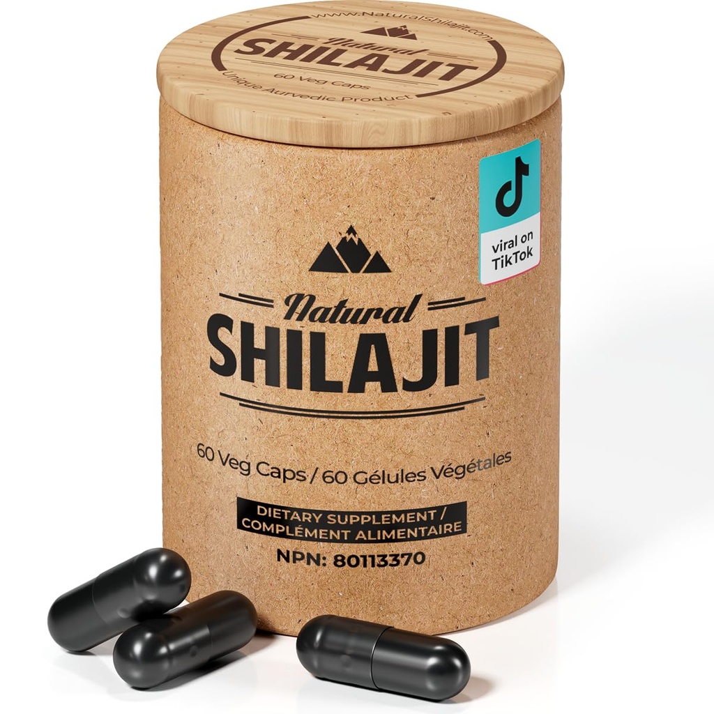 NATURAL SHILAJIT Capsules (2 Bulan Pasokan) - 60 Cacah - Shilajit untuk Pria & Perempuan dengan Fulvic Accid & Trace Mineral, Tanaman Berdasarkan Nutrients for Energy, Immune Dukung & Vitalitas