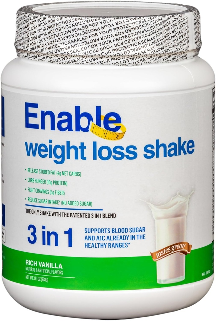 Fungsikan Wheight Loss Shake - Delicious Vanilla Flavor for Healthy & Memuaskan Penggantian Meal, 2lb 8oz