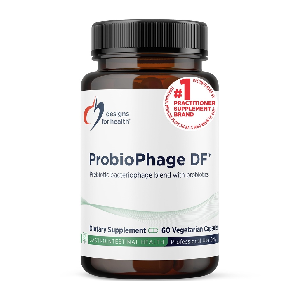 Desain untuk Probiofage DF Kesehatan - Bakteriofage Prebiotic Suplemen Probiotic - Progities for Dibuble + Imune Dupport - Dairy Free Pra dan Pro Biotics in Delayed Release Capsules (60 Count)