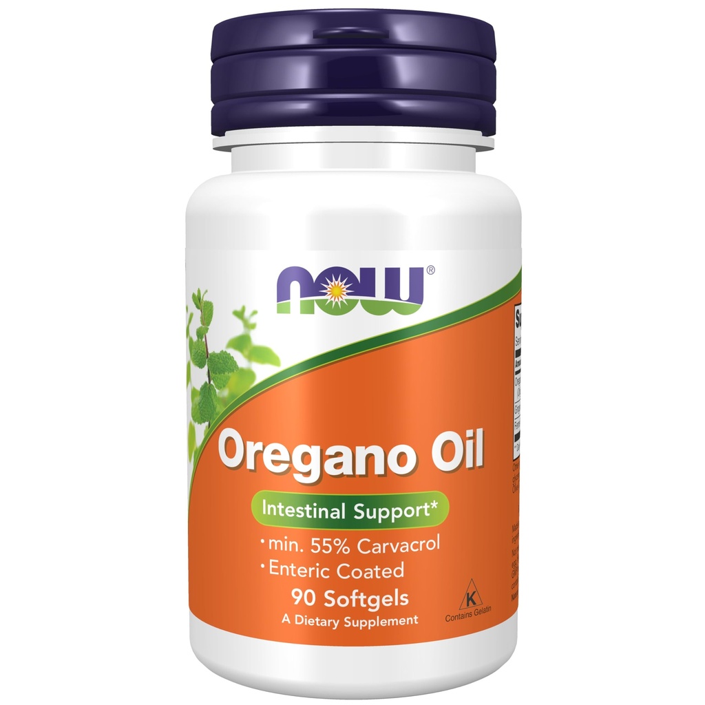 Now Foods Suplemen, Oregano Oil dengan Ginger dan Fennel Oil, Entertaic Coated, 90 Softgels