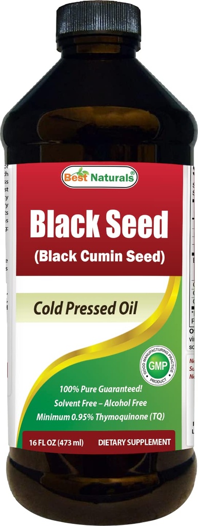 Minimum 0.95% Thymoquinone (TQ) - Cold Menekan Nigella Sativa Aids in Digetiva Health, Imune Dukungan, Fungsi Otak, Gabungan, Gluten Bebas, 16 OZ